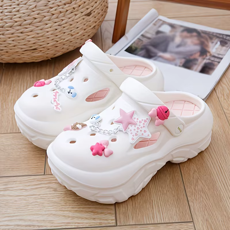 Clogs De Dama 2501 blanco y pink 50% OFF